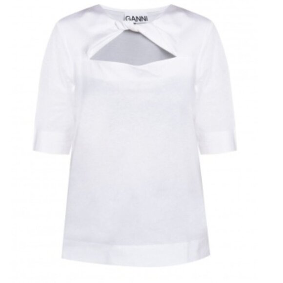 Ganni White Cut-Out Blouse - Picture 2 of 6